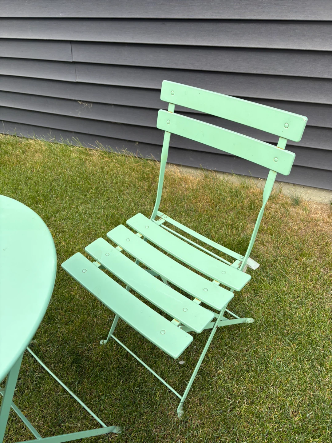 Mint Green Bistro Table and 2 Folding Chairs - photo 2