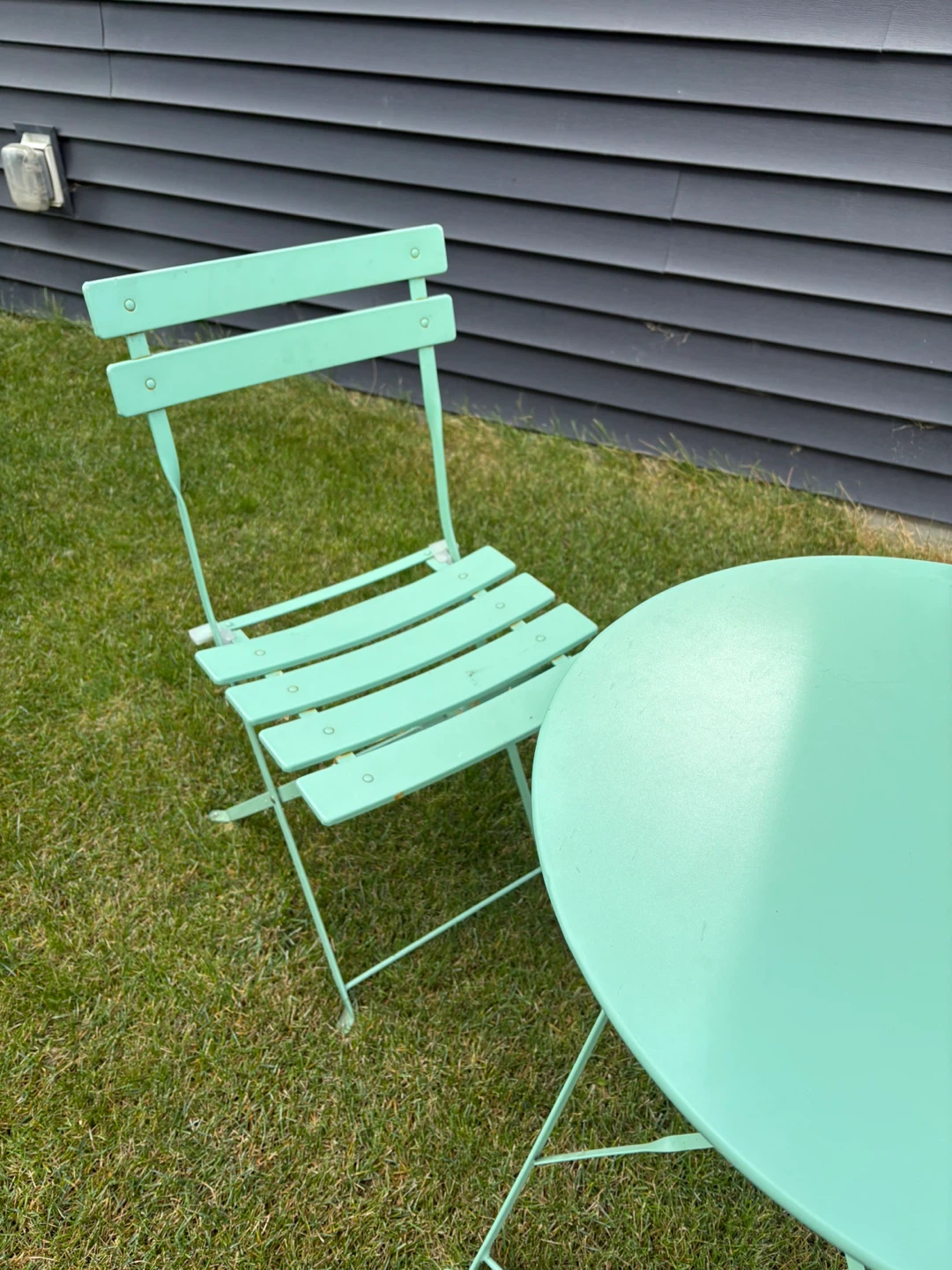 Mint Green Bistro Table and 2 Folding Chairs - photo 3