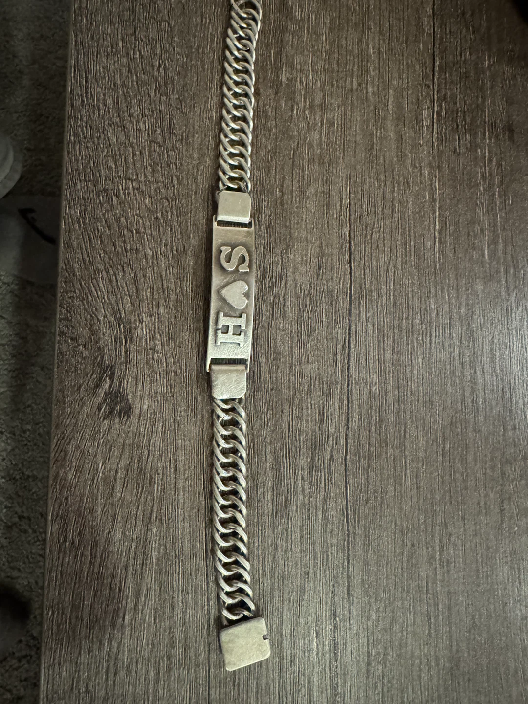Pure Silver- curb chain ID bracelet