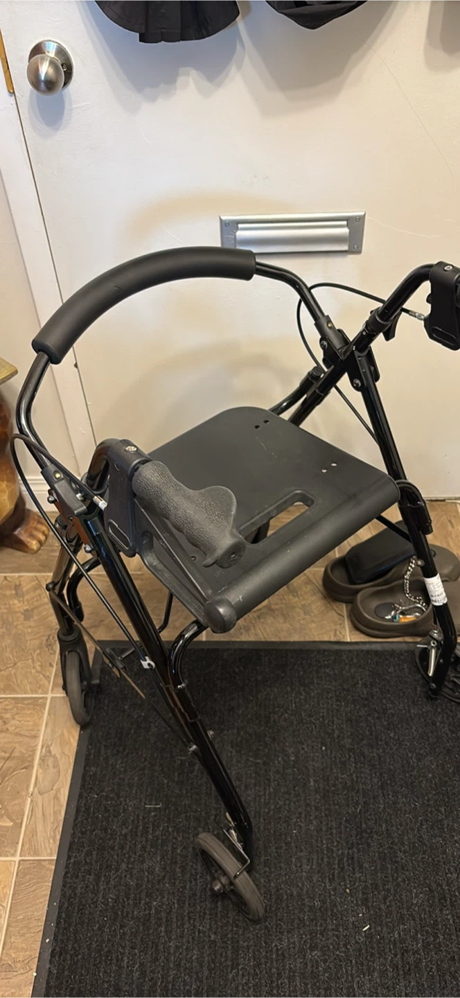 Black Folding Rollator Walker