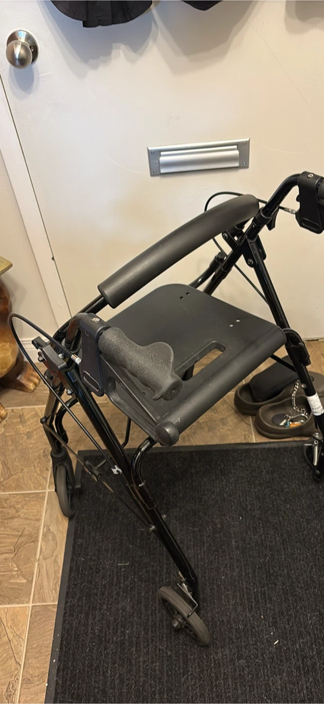 Black Folding Rollator Walker - photo 2