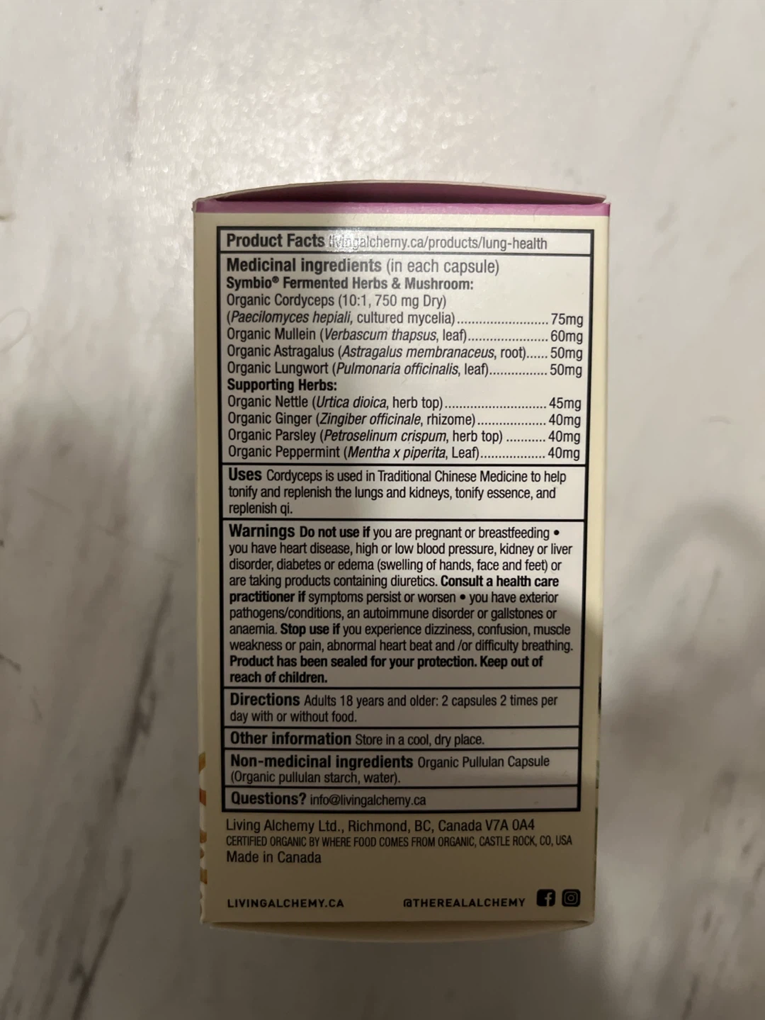 Living Alchemy Lung Health 60 Vegan Capsules - photo 2
