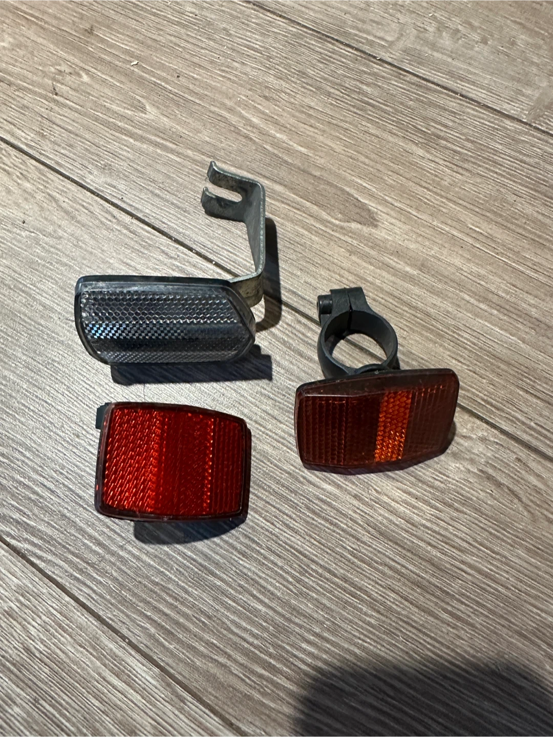 Set of three bicycle reflectors