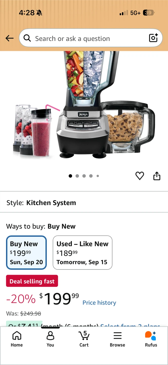 Ninja blender + personal blender + food processor - photo 3