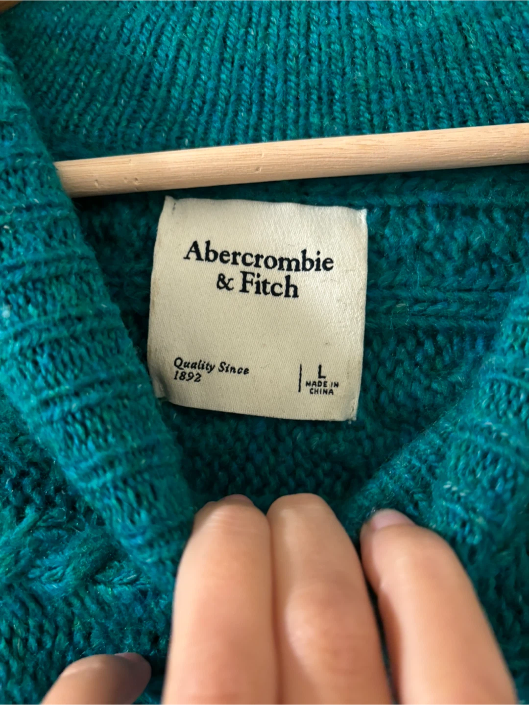 Abercrombie & Fitch Teal Cable Knit Sweater - photo 2