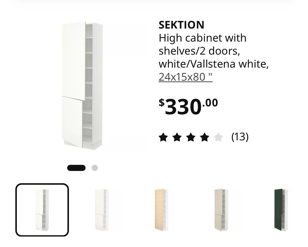 IKEA SEKTION High Cabinet 24x15x80