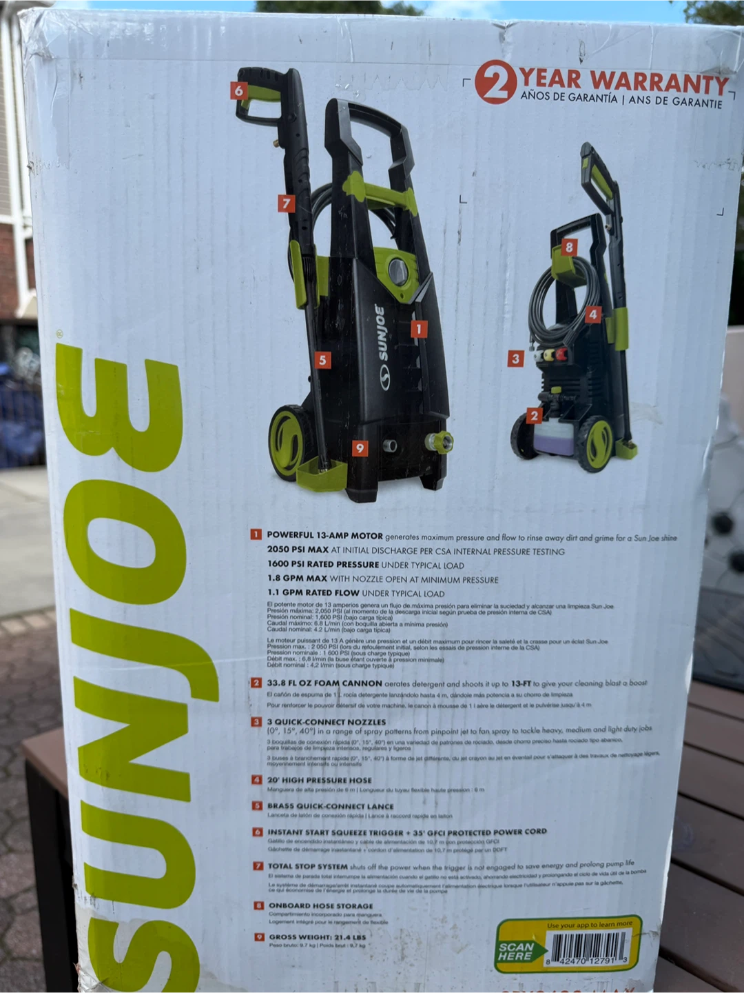 Sun Joe SPX2688-MAX Electric Pressure Washer - photo 4