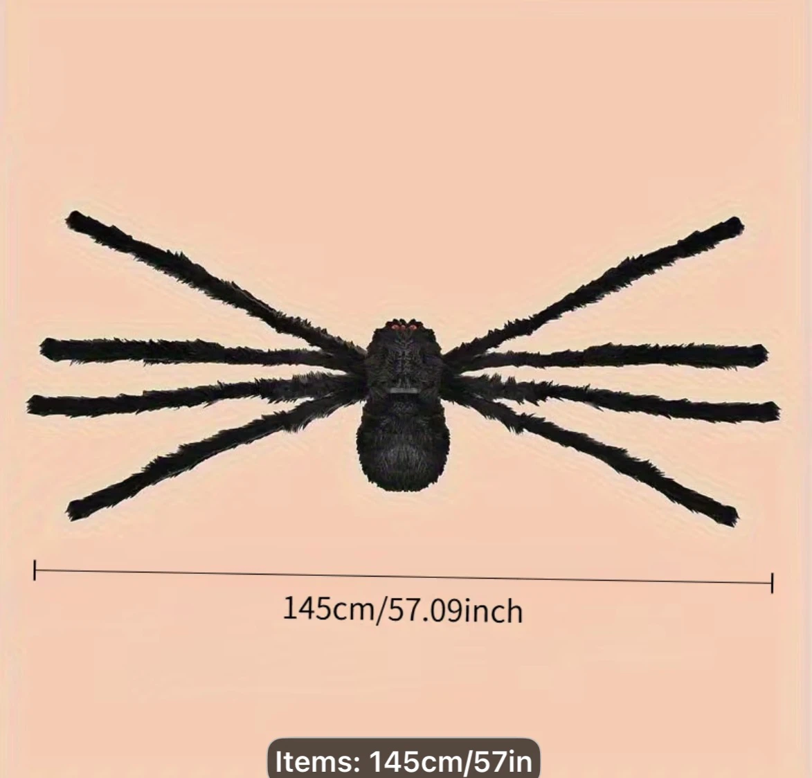 Giant 57” Black Halloween Spider Decoration - photo 5