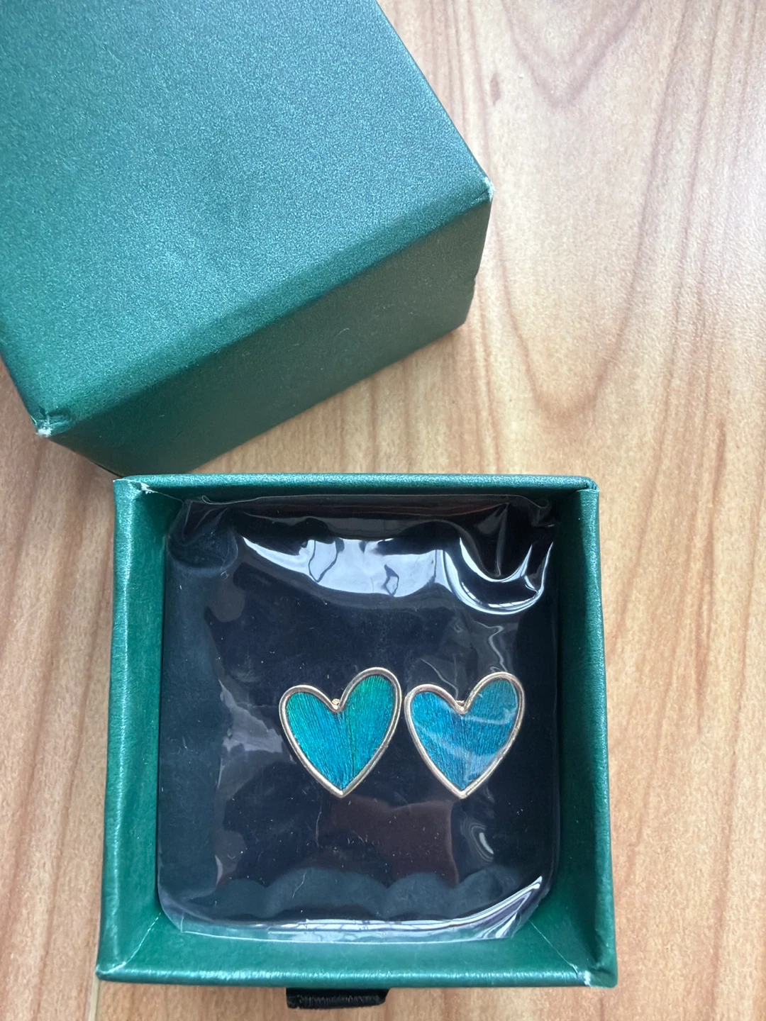 Blue Heart Stud Earrings