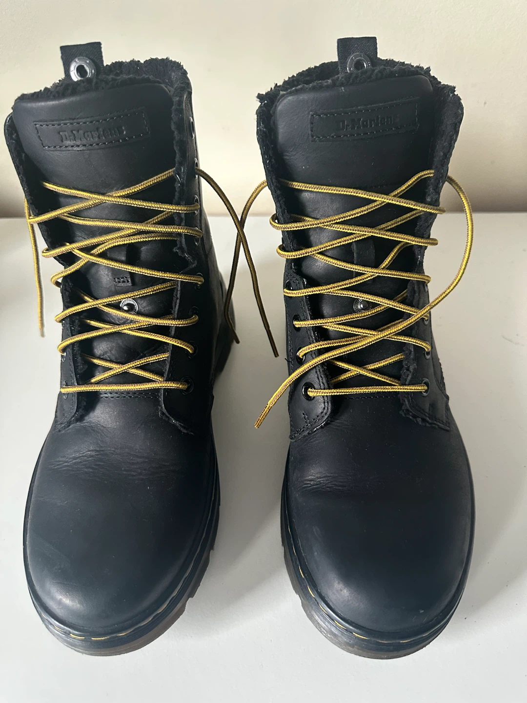 Dr. Martens Black Faux Fur Lined Boots