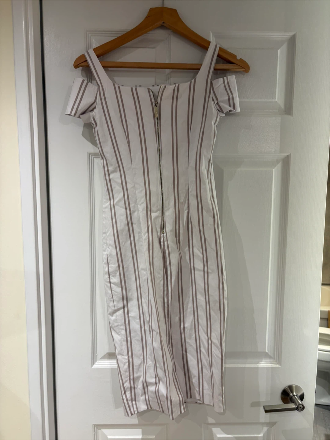 Calvin Klein Striped Off-Shoulder Midi Dress - photo 2