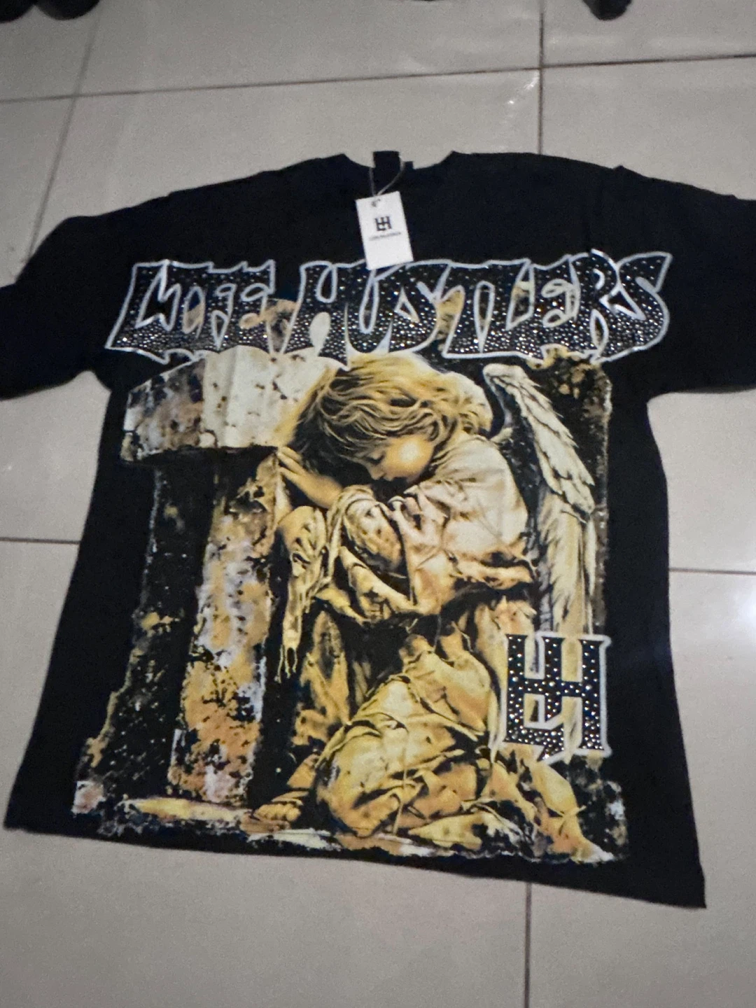 Life Hustlers Rhinestone T-Shirt Black