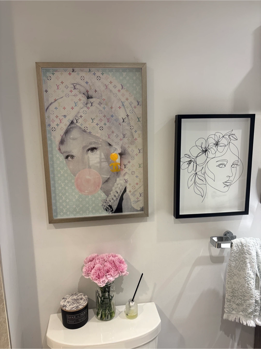 Audrey Hepburn Bubblegum Framed Wall Art