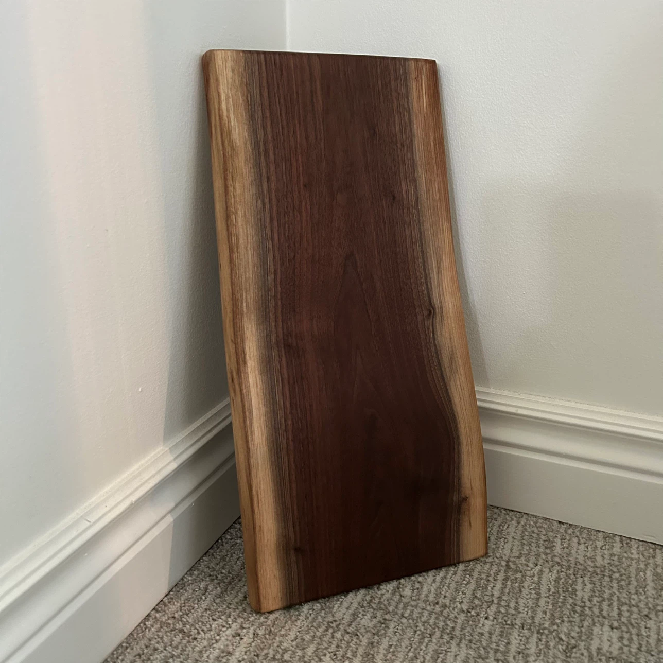 Live Edge Solid Walnut Wood Cutting Board