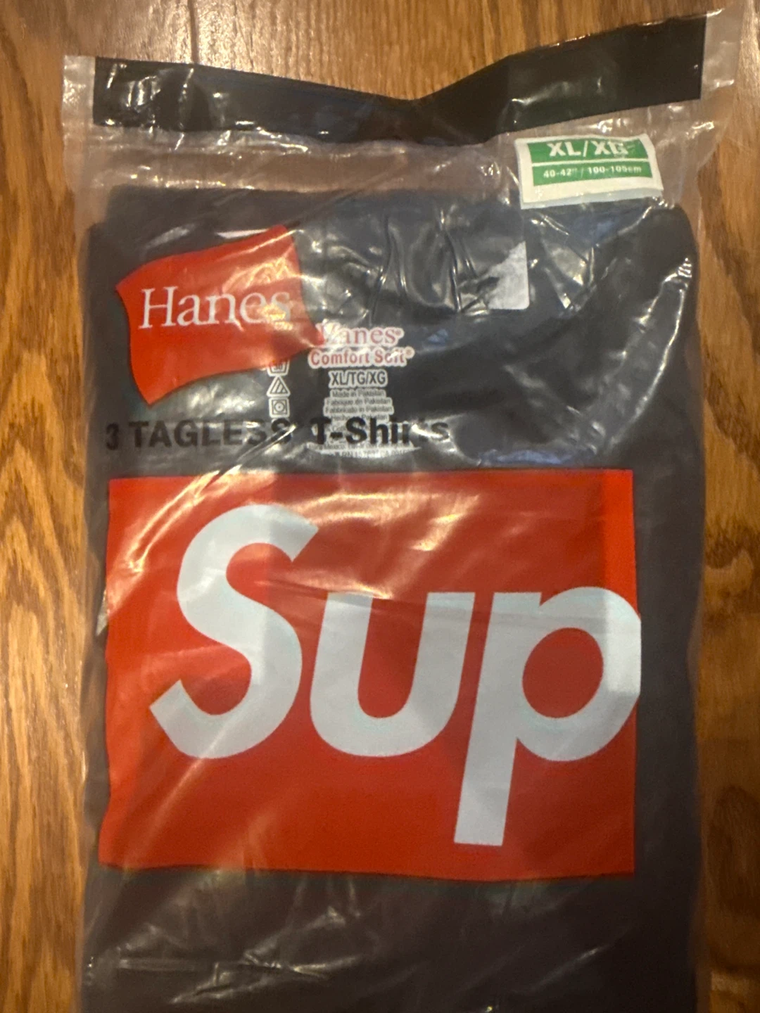 Supreme x Hanes Tagless T-Shirts 3-Pack Black XL