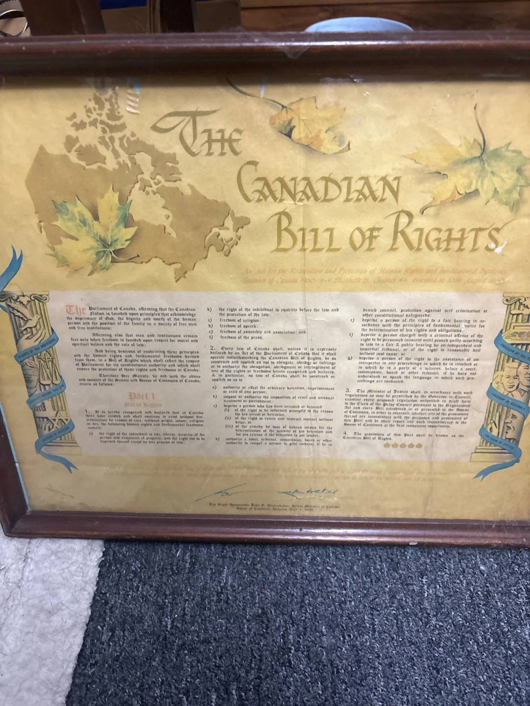 The Canadian Bill of Rights Framed Print