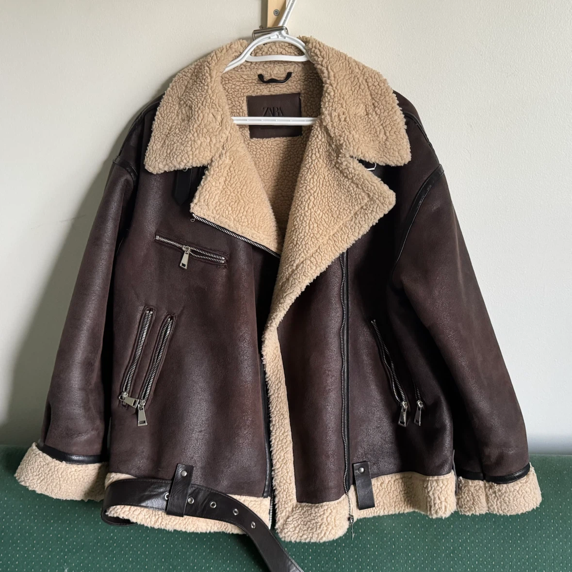 Zara Faux Shearling Aviator Jacket