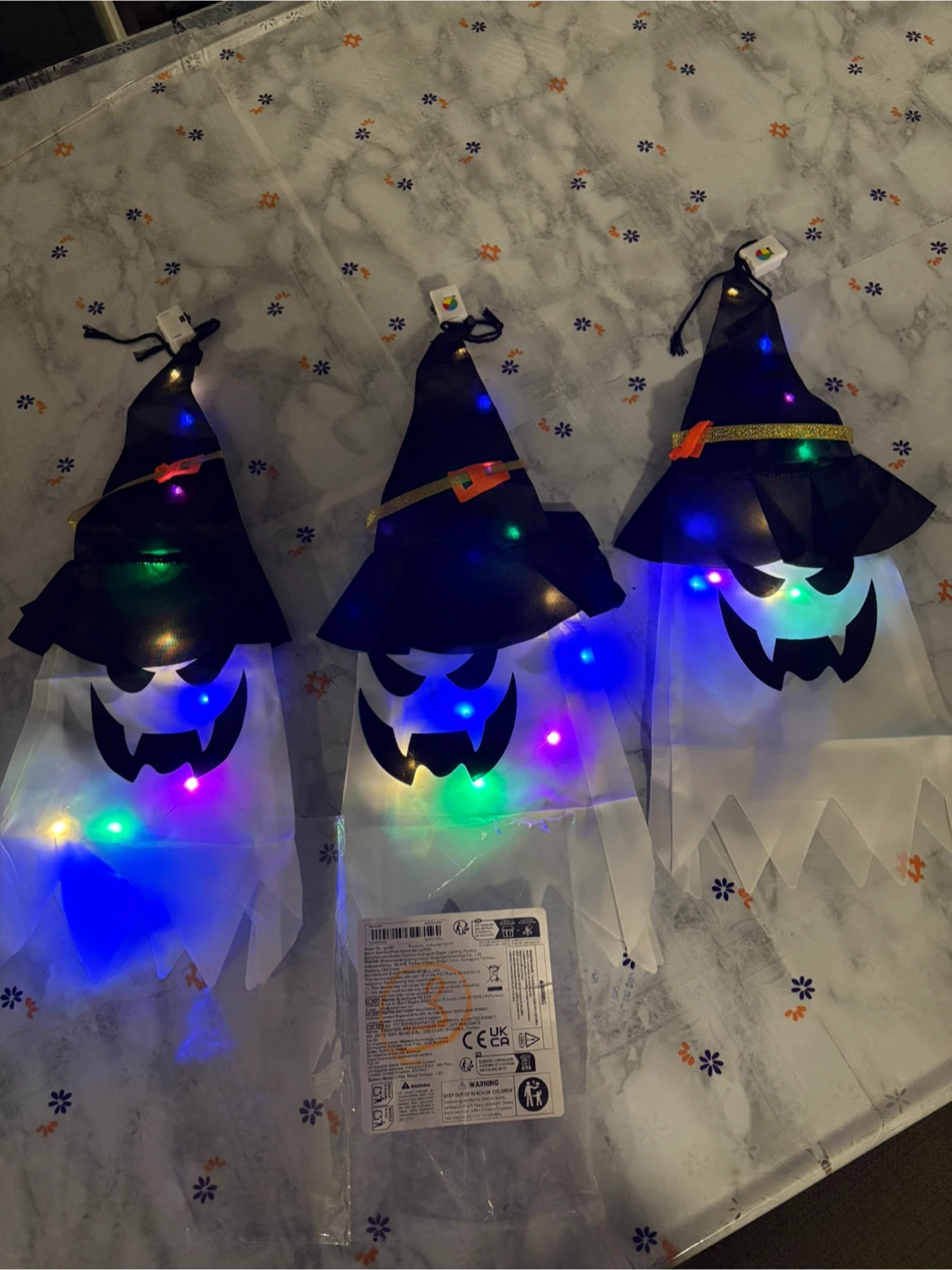 3-Pack Light-Up Halloween Ghost Decorations