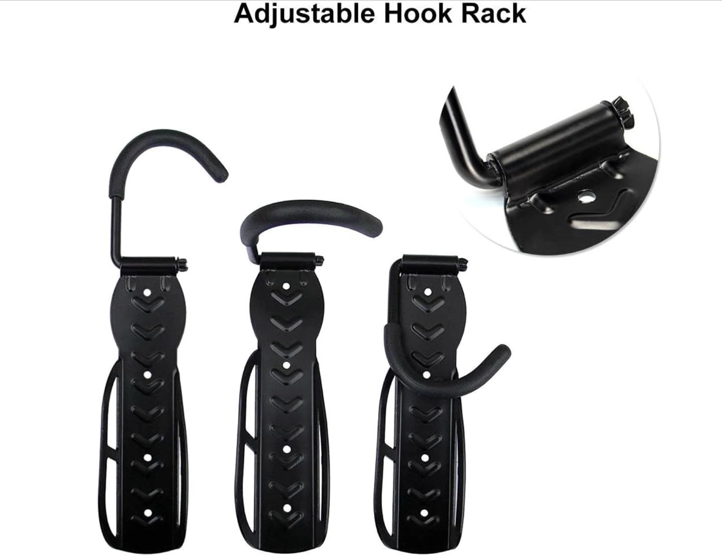 SortWise 2 Pack Bicycle Bike Adjustable Wall Mounted Hook Rack - photo 4