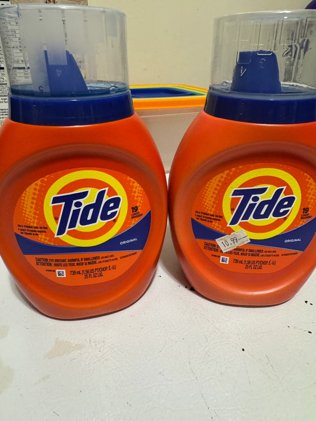 Two Bottles of Tide Original Laundry Detergent