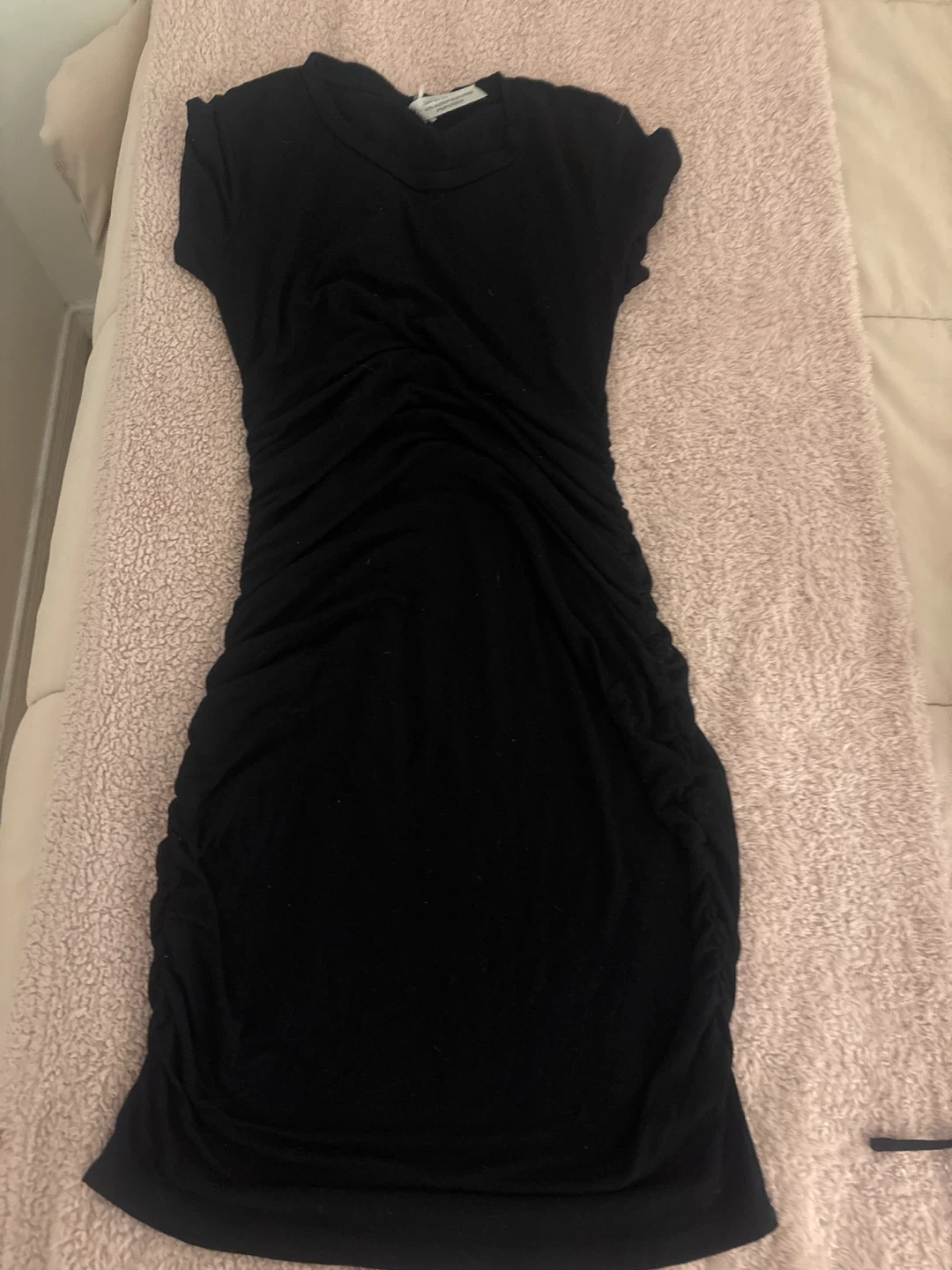 Aritzia Black Ruched Dress