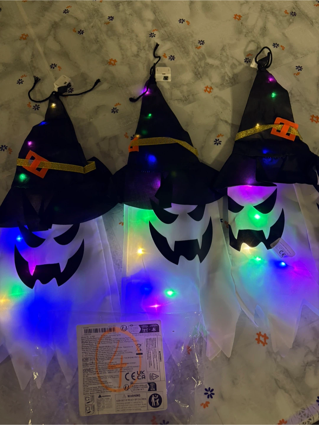 3-Piece Light-Up Halloween Hanging Ghost Decorations - photo 2