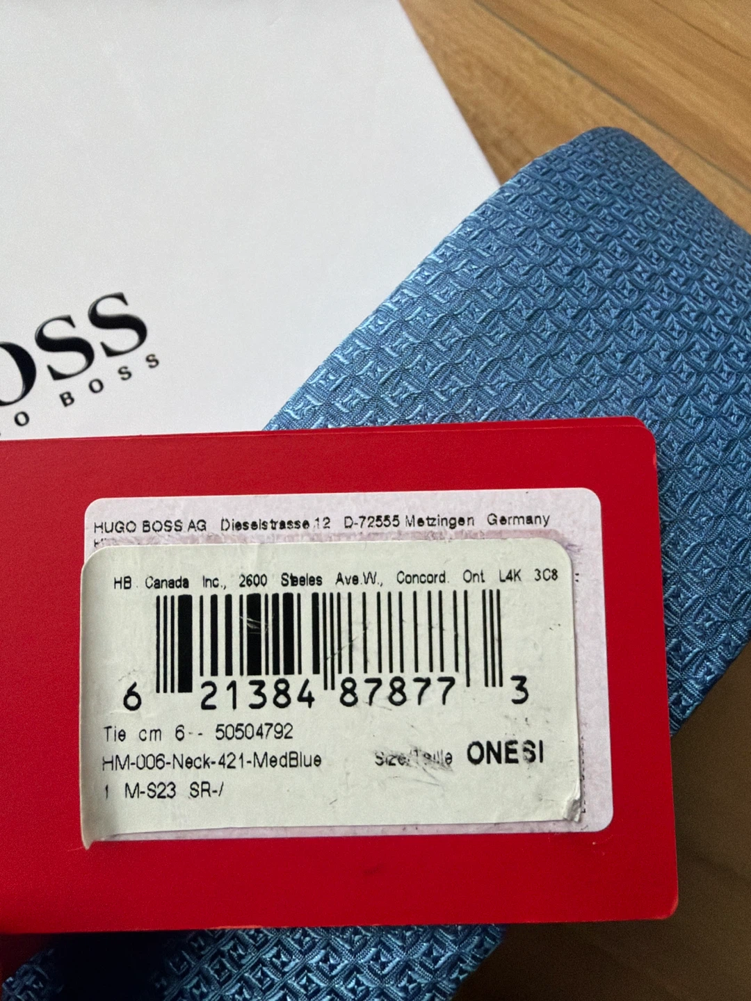 Hugo Boss Medium Blue Necktie - photo 2