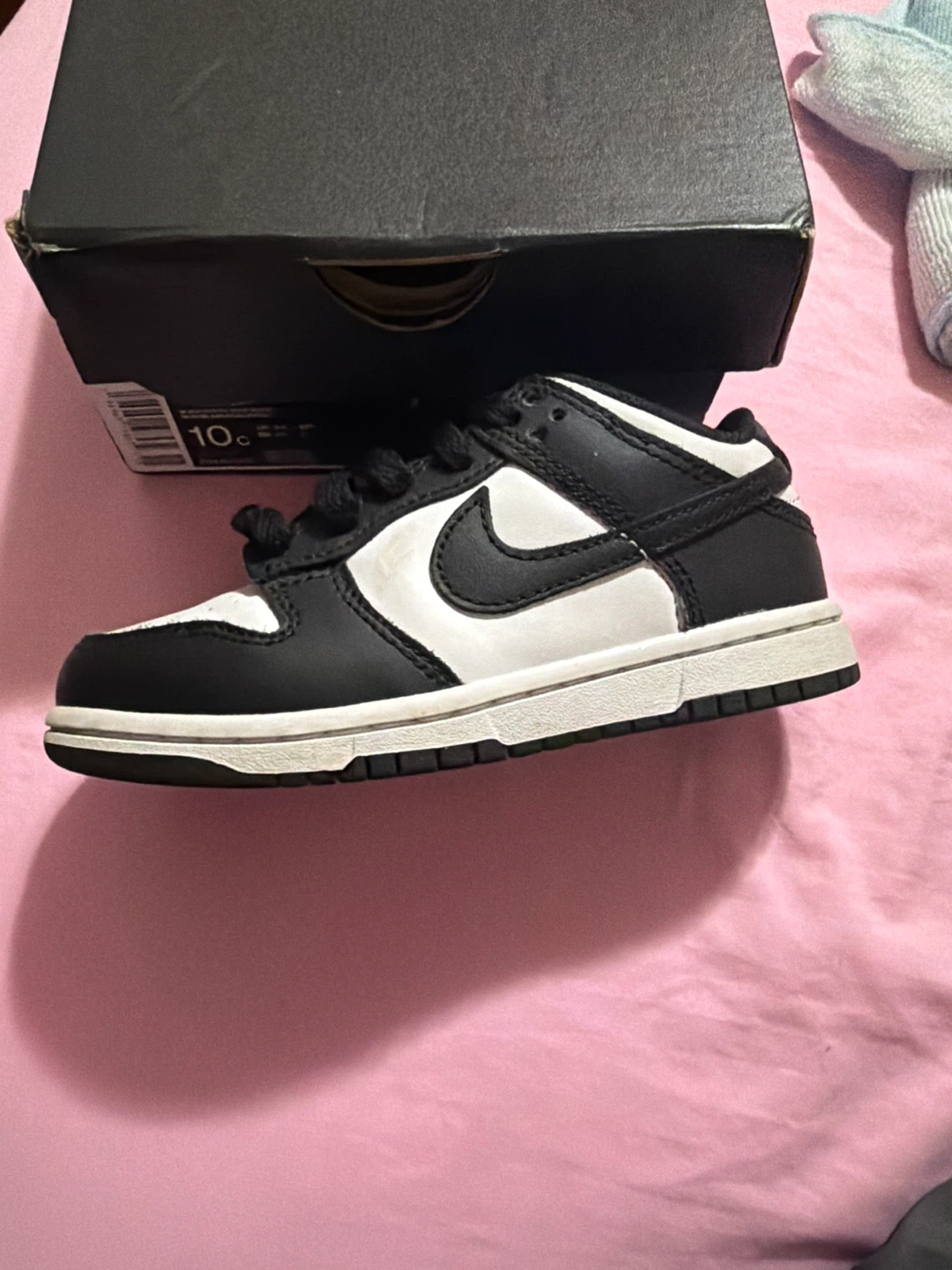 Nike Dunk Low Black White Toddler Shoes 10C - photo 2