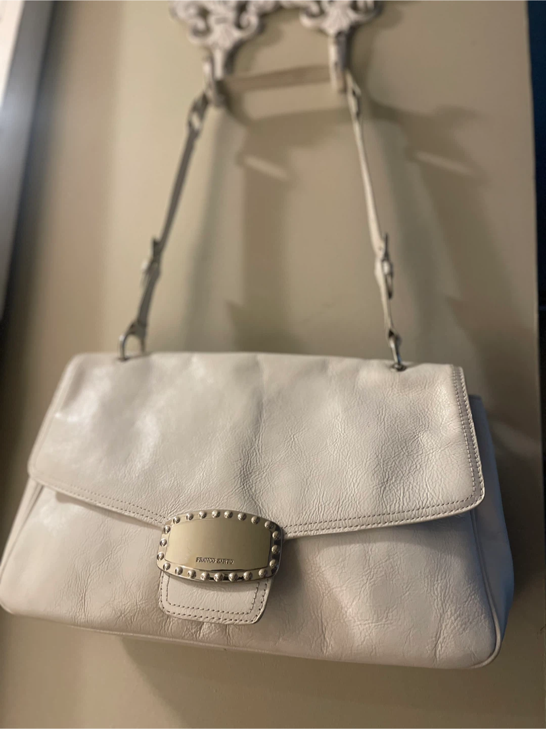 Franco Sarto White Shoulder Bag