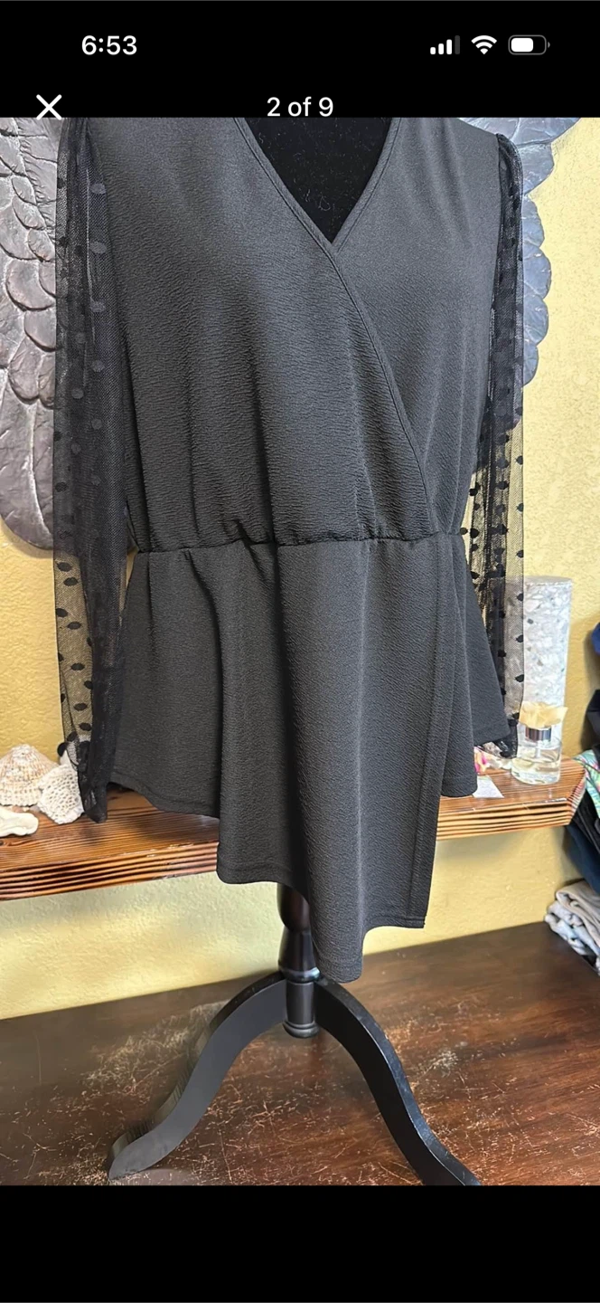 SHEIN Wrap Front Dressy Long-sleeve Shirt - photo 2