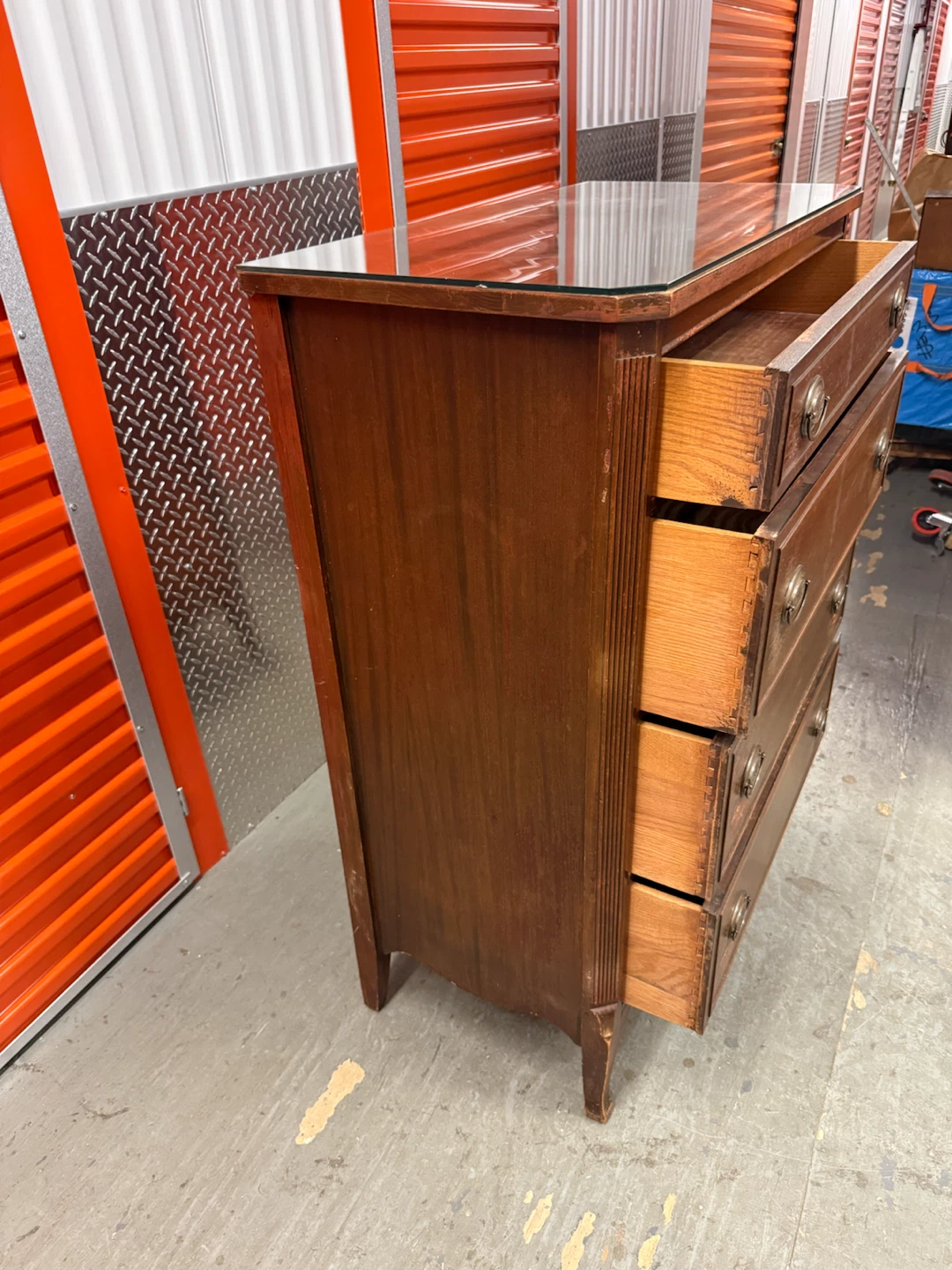 VINTAGE STYLE 4-DRAWER WOOD DRESSER TALL CHEST - photo 2