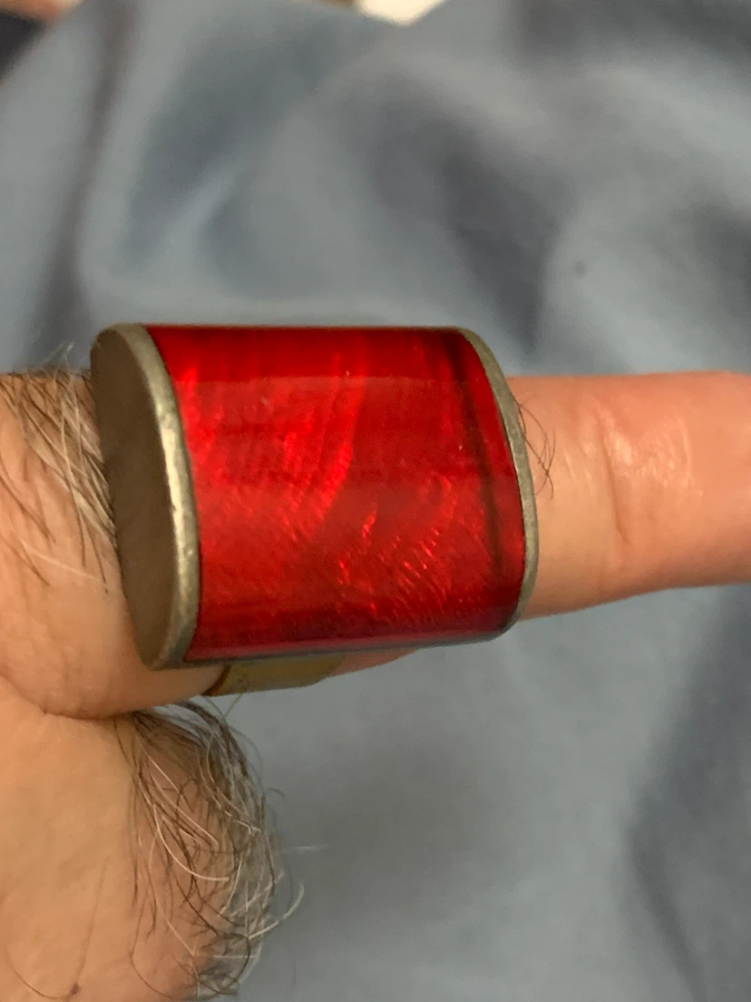 Red Resin Adjustable Ring