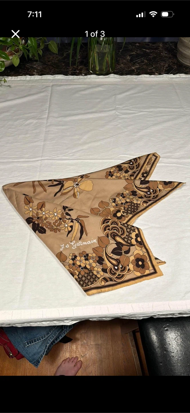Vintage J.S Germain Floral Scarf
