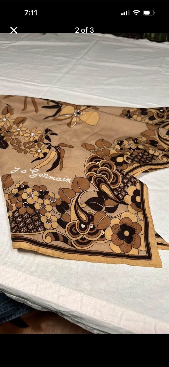 Vintage J.S Germain Floral Scarf - photo 2