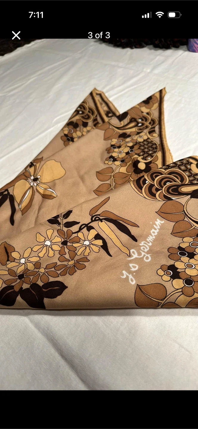 Vintage J.S Germain Floral Scarf - photo 3