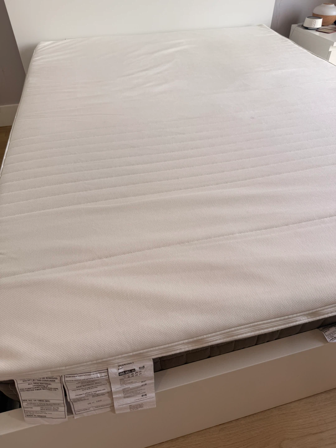 IKEA Queen-size bed frame, mattress and mattress topper - photo 3