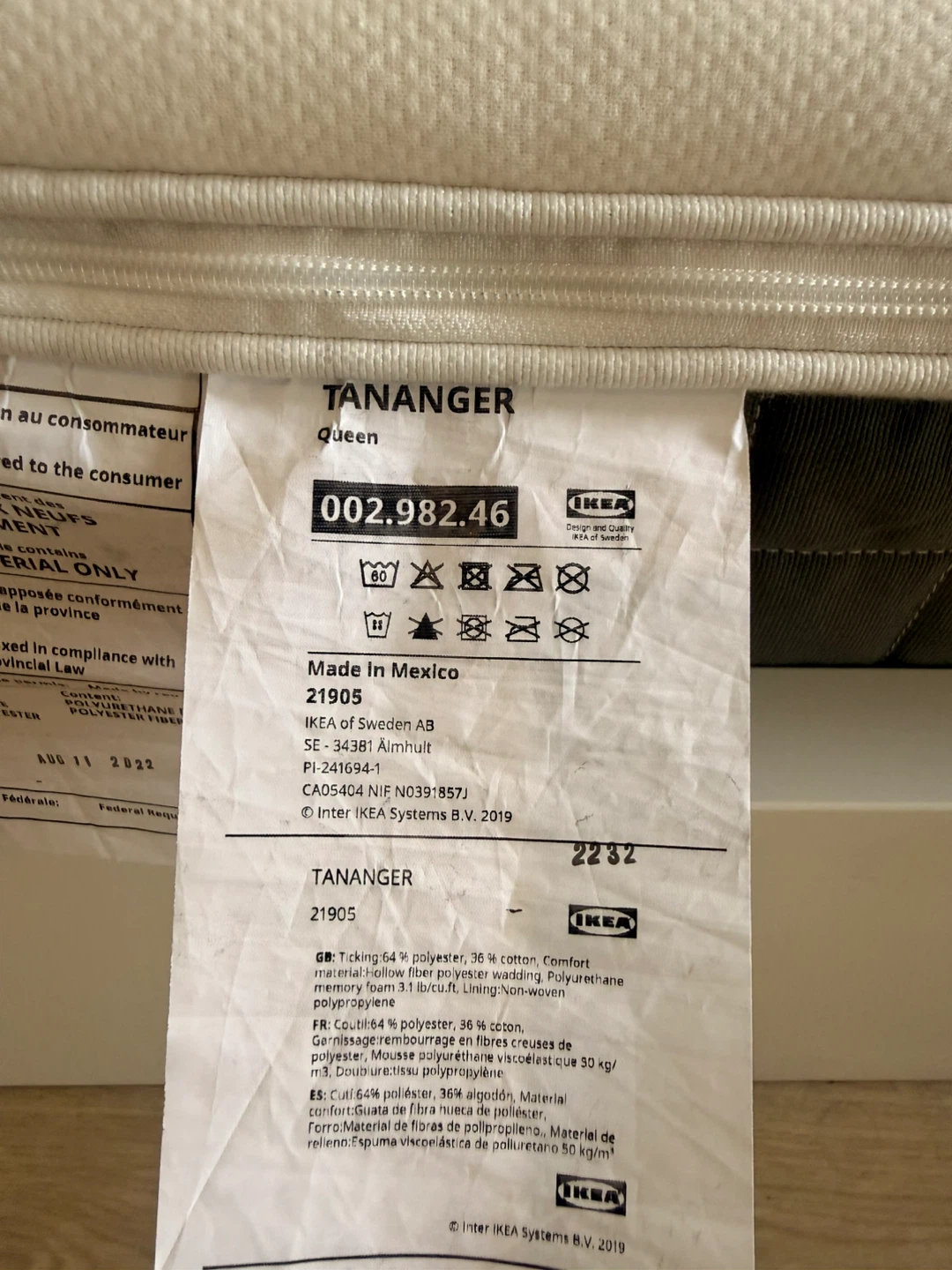 IKEA Queen-size bed frame, mattress and mattress topper - photo 5