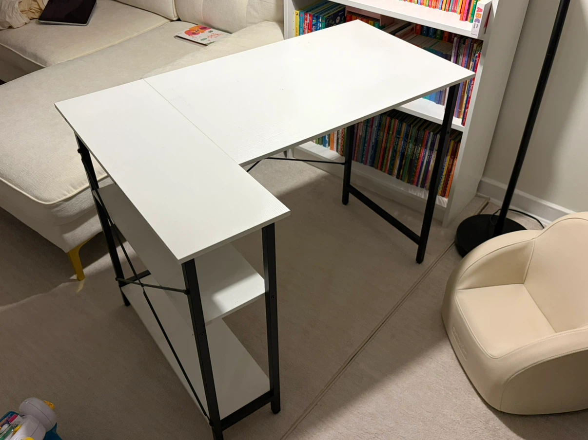 L-Shaped Desk with Shelves