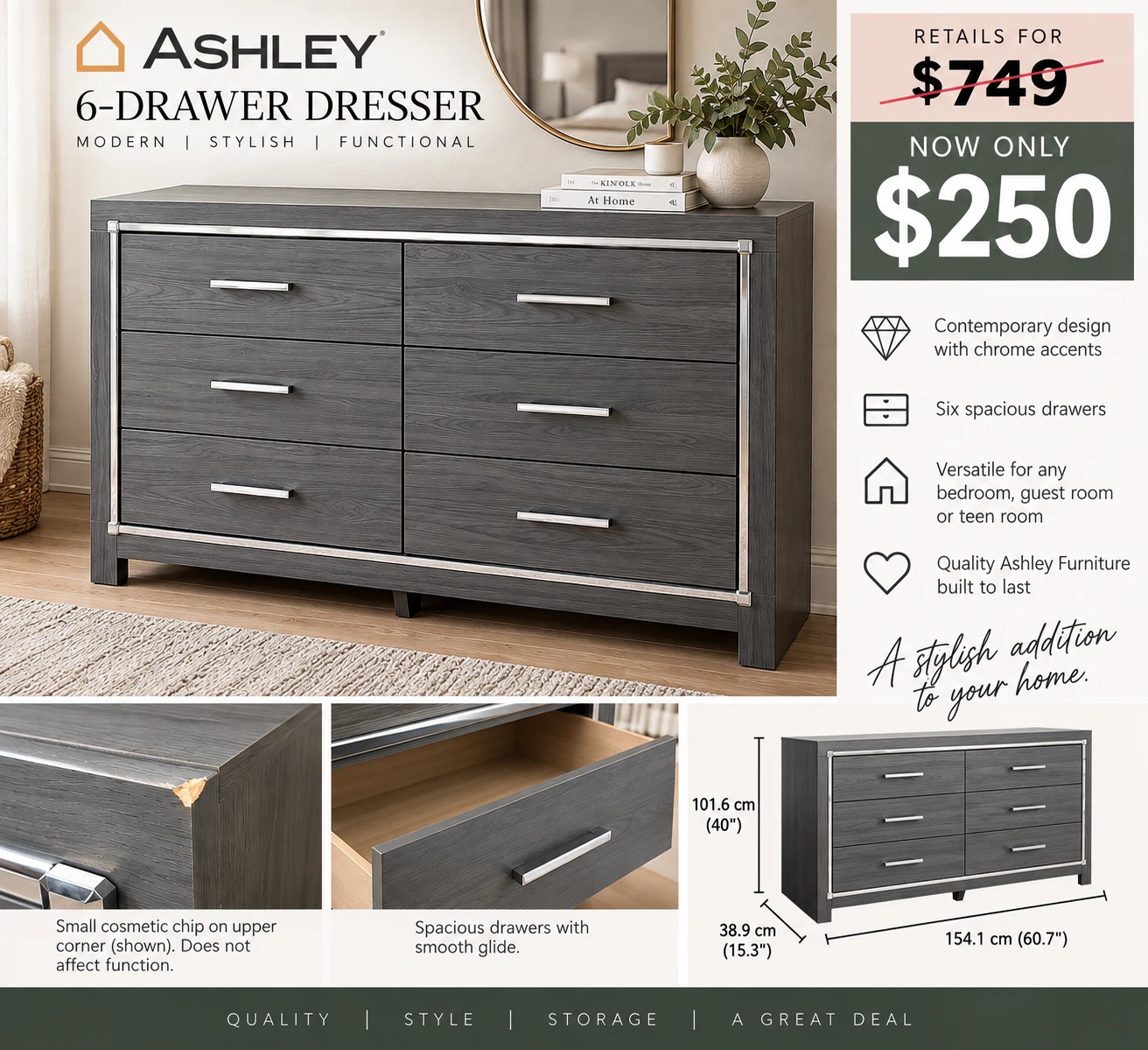 Ashley 6-Drawer Dresser
