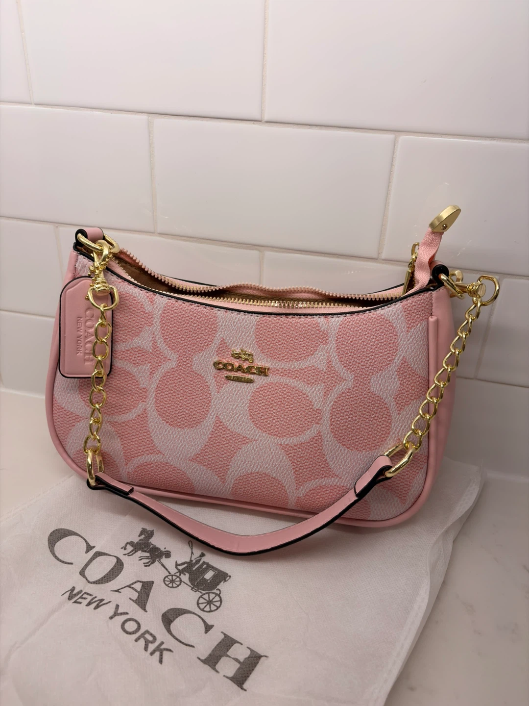 Coach Pink Signature Shoulder Bag
