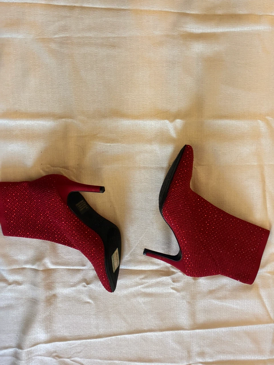 Red Rhinestone Pointed-Toe Stiletto Boots - photo 3