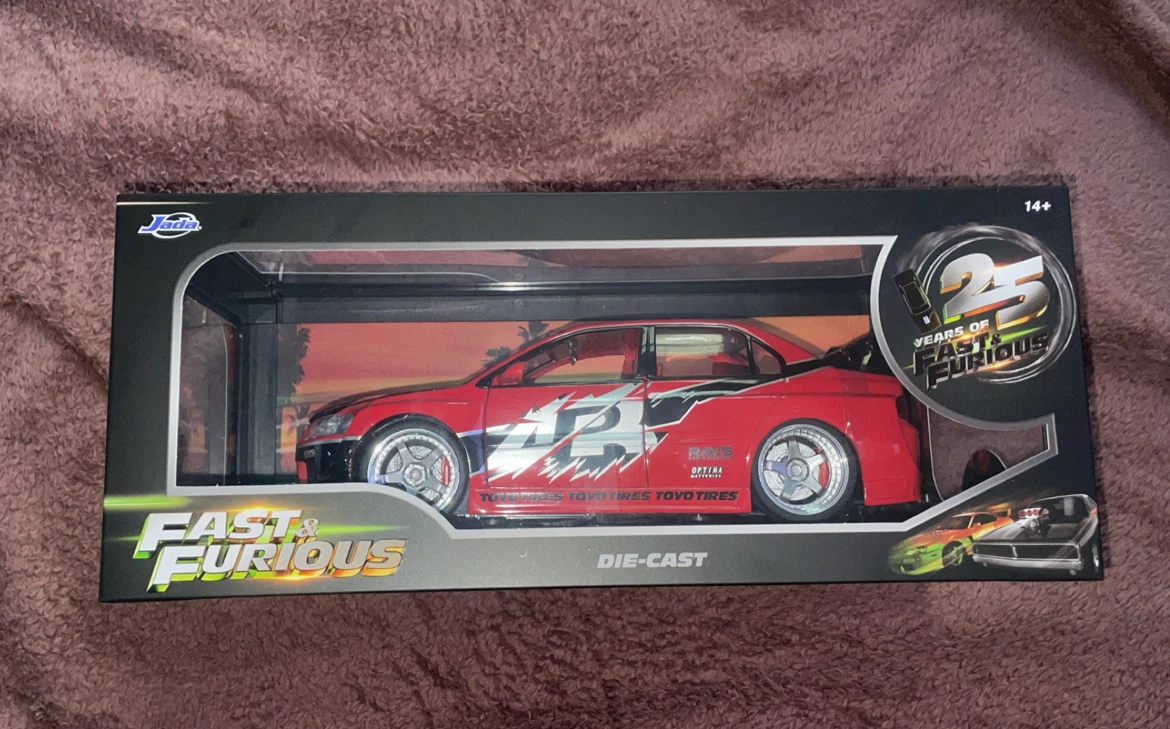 1/18 scale Fast & Furious Mitsubishi Lancer evo 50$