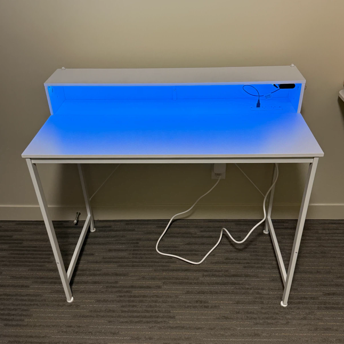 Computer Desk with Monitor Stand & LED Light - photo 2