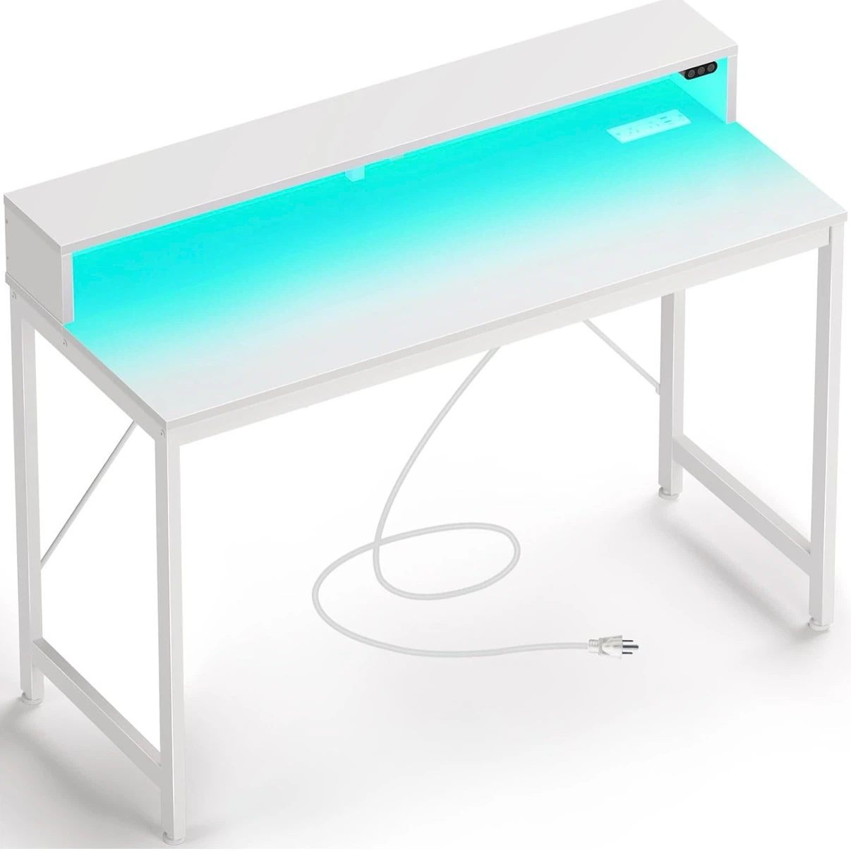 Computer Desk with Monitor Stand & LED Light - photo 3