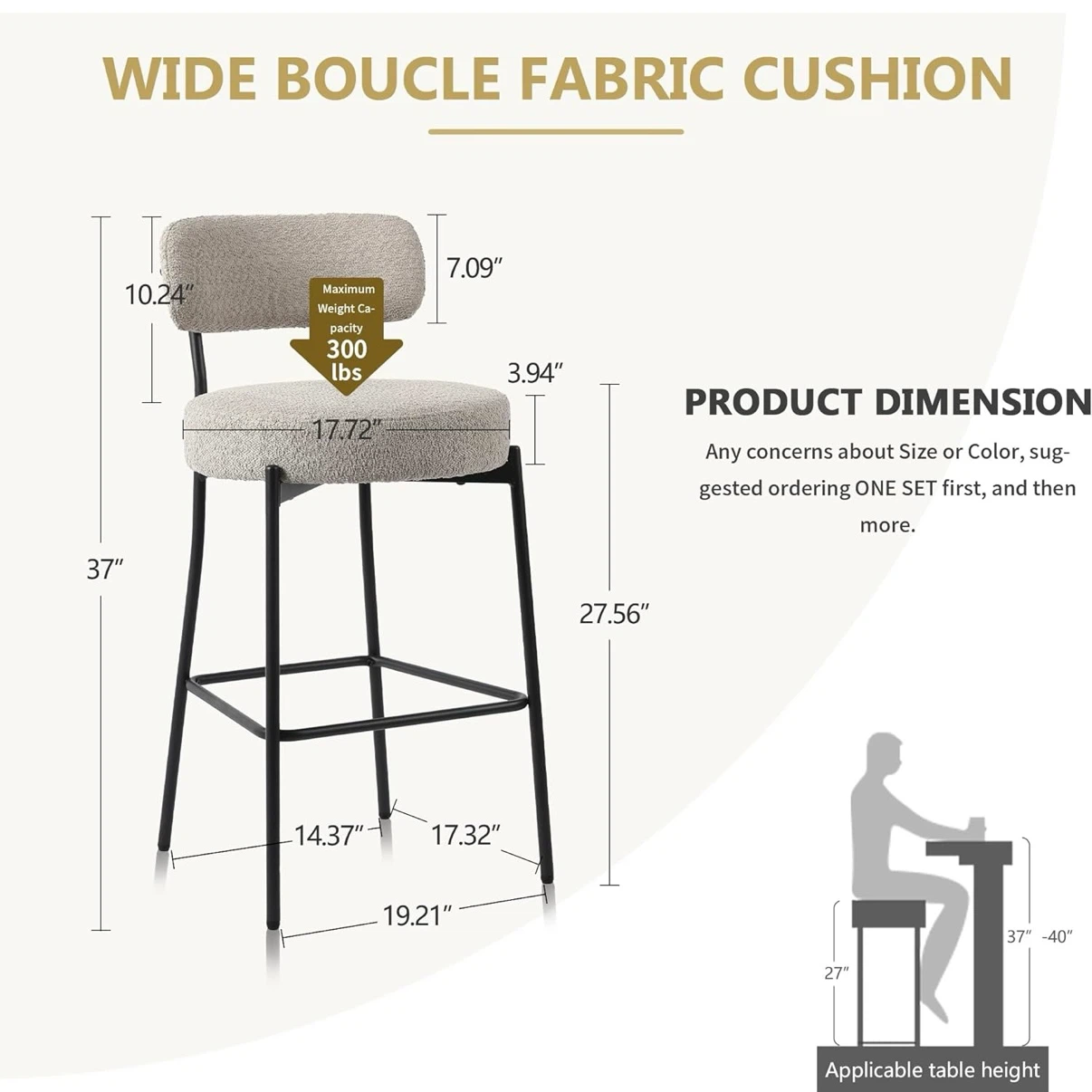Set of 2 Counter Height Bar Stools - photo 3