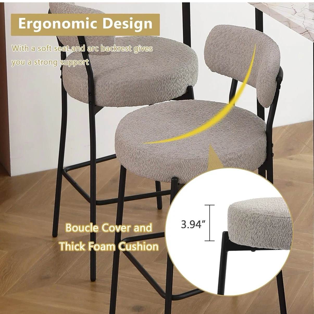 Set of 2 Counter Height Bar Stools - photo 5