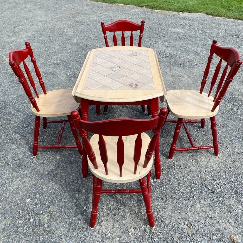 Vintage Solid Wood Drop-Leaf Dining Set (CAN DELIVER) - photo 4