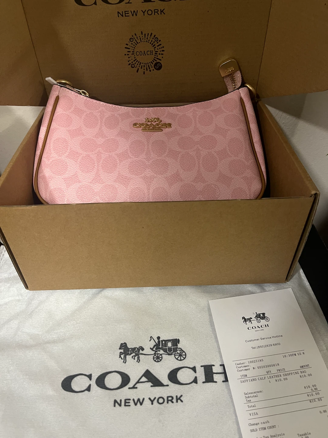 Coach Pink Signature Shoulder Bag