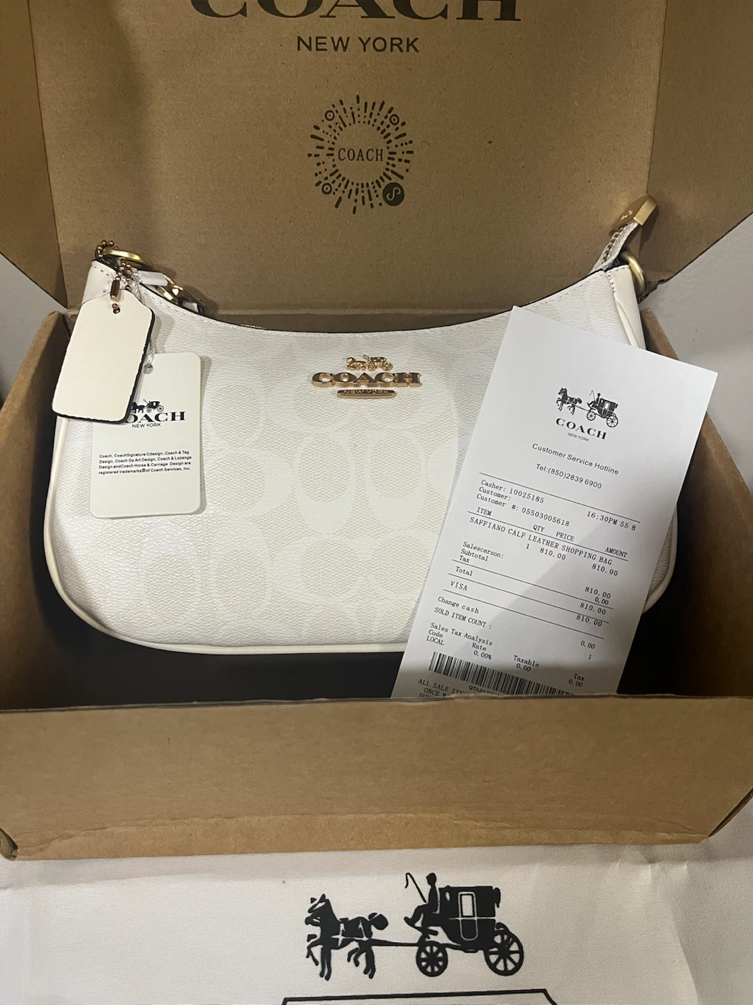 Coach Signature White Handbag