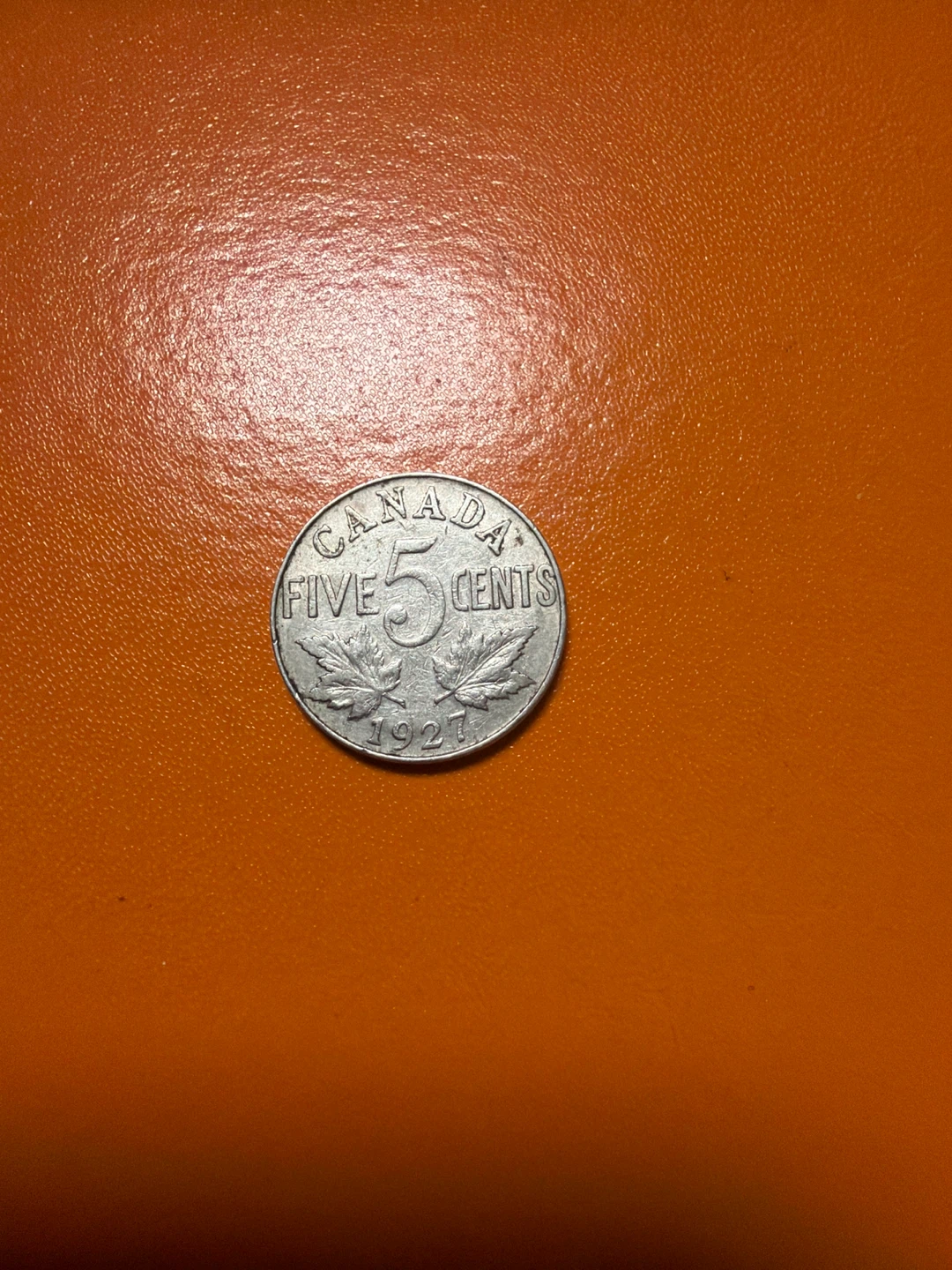 1927 Canadian Five Cents Coin